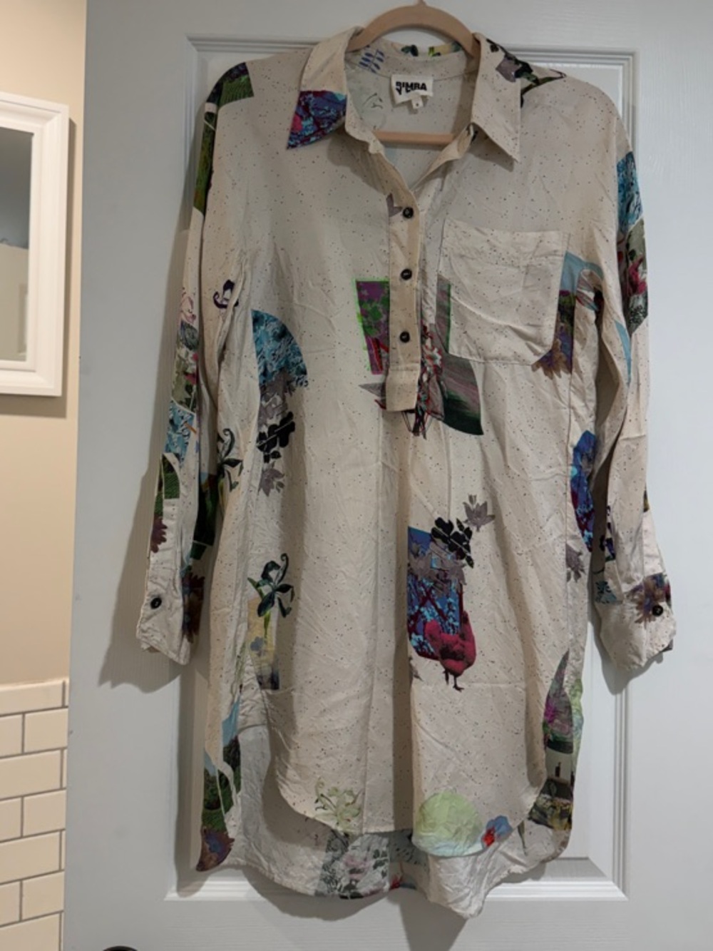 Bimba Y Lola Cream Printed Shirt /Dress